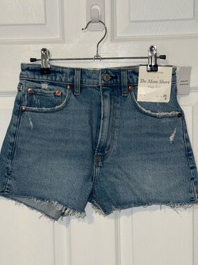 Abercrombie & Fitch Mom High-Rise Denim Shorts - Medium Blue